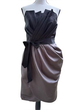 vera wang black bridesmaid dress Vera Wang 2000's Black Beaded Belted Drop Waist Gown (Large) sororit